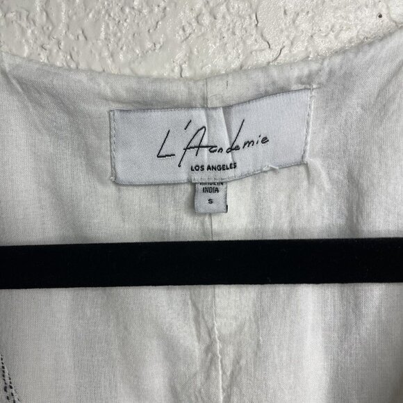 L'ACADEMIE Revolve The Meadow Dress‎ Striped White Gray Long Sleeve  Size S - Picture 12 of 14